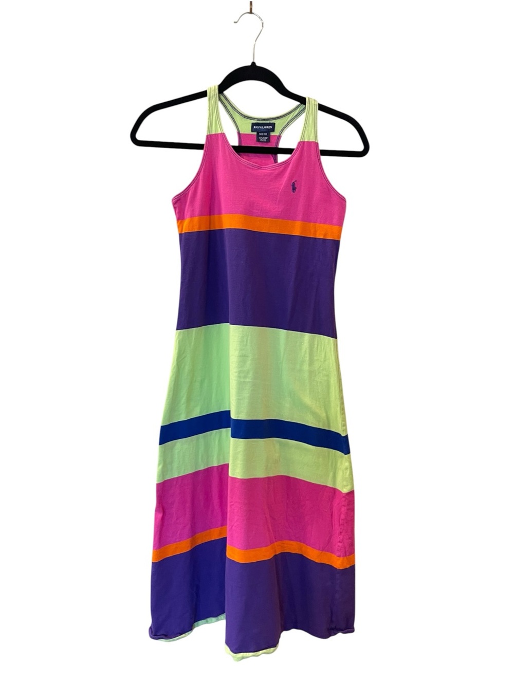 Ralph Lauren Girls Striped Dress Multi Color Sleeveless Size: Medium 8-10